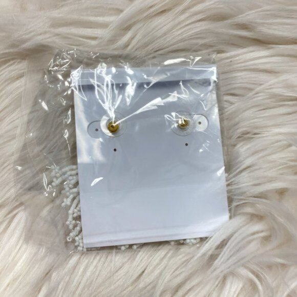 Panacea White Beaded Tassel Earrings - Picture 3 of 3